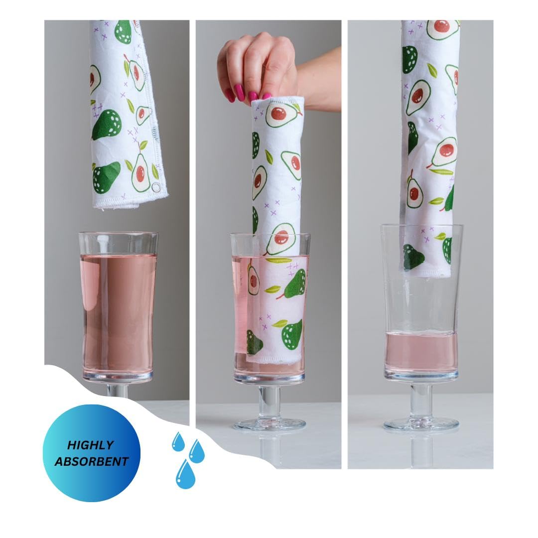 Reusable Kitchen Roll with Snap Fasteners 10 Pack