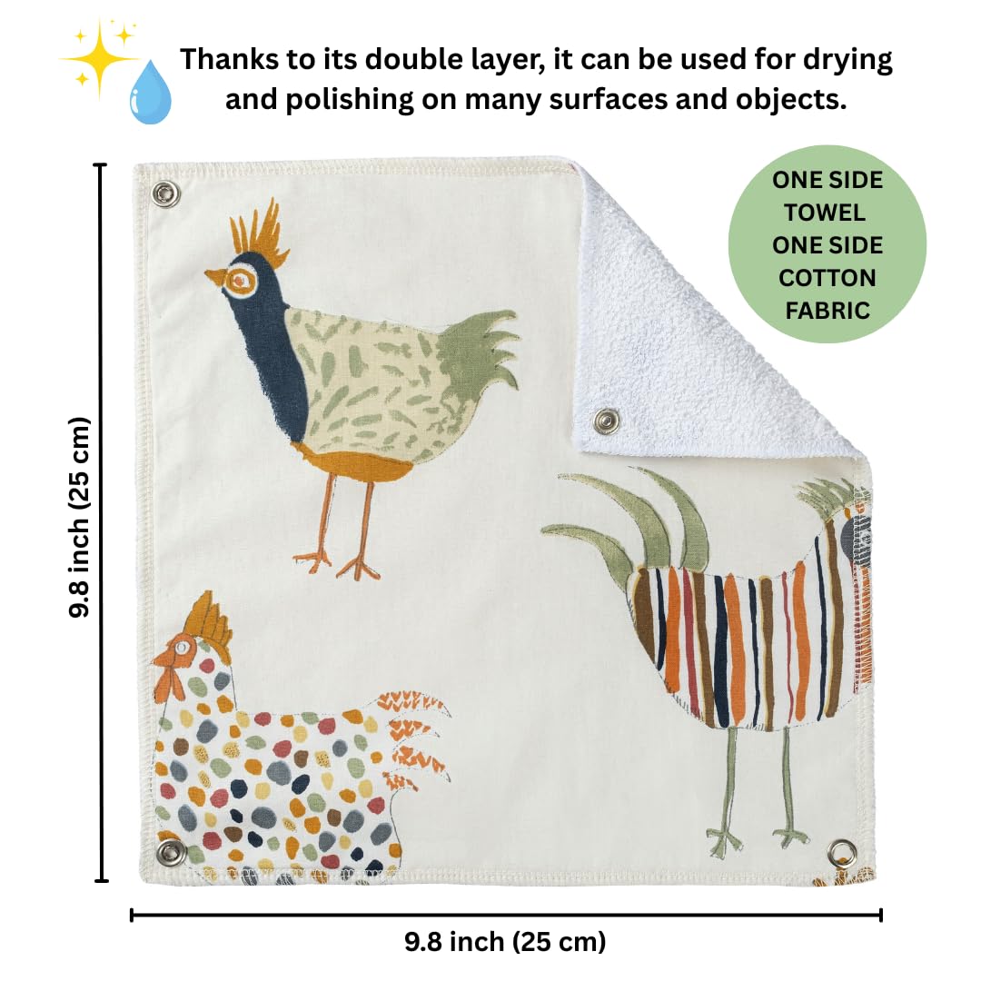 Reusable Kitchen Roll with Snap Fasteners 10 Pack