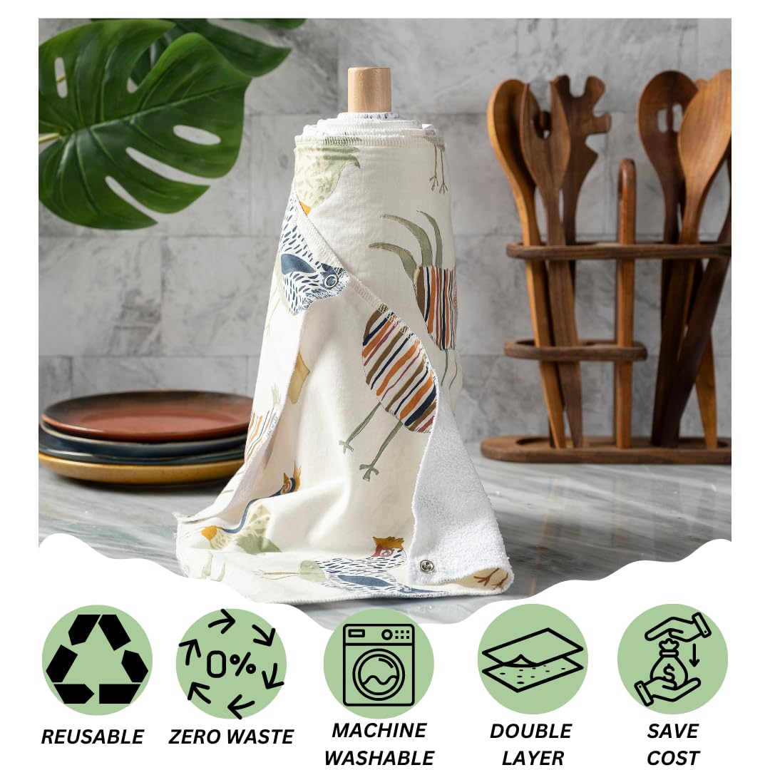 Reusable Kitchen Roll with Snap Fasteners 10 Pack