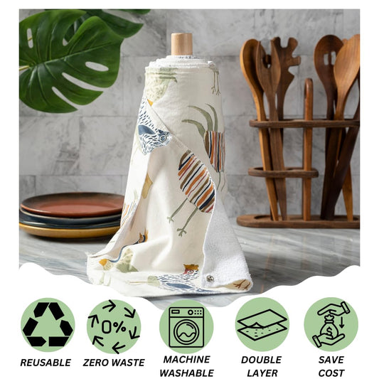 Reusable Kitchen Roll with Snap Fasteners 10 Pack