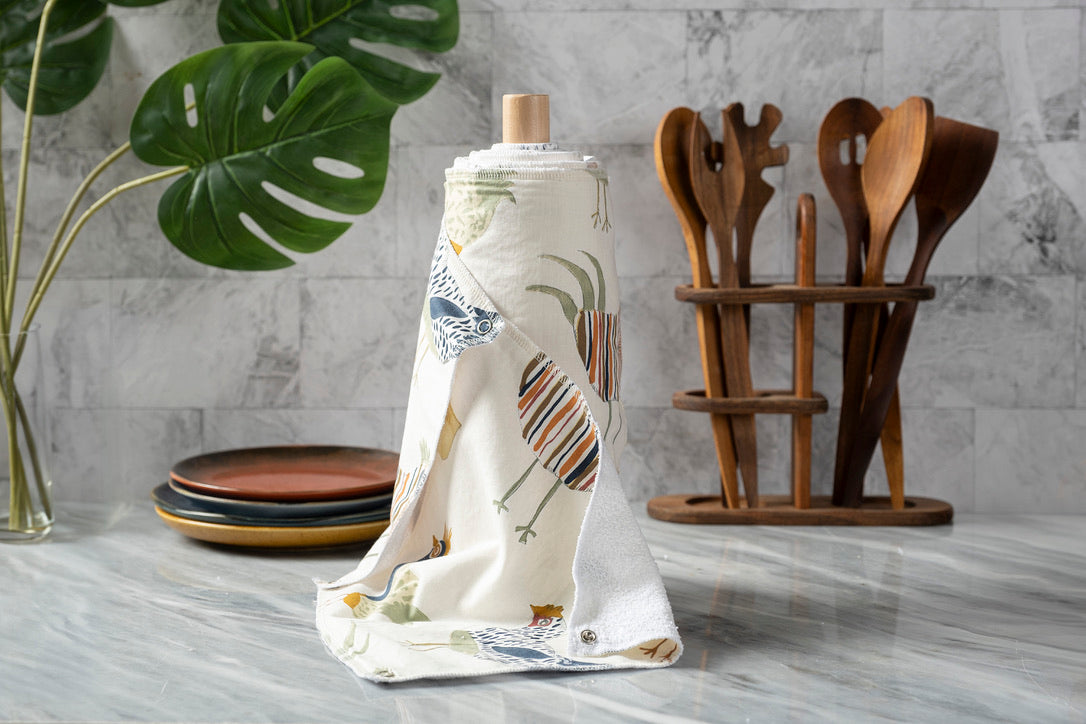 Reusable Kitchen Roll with Snap Fasteners 10 Pack