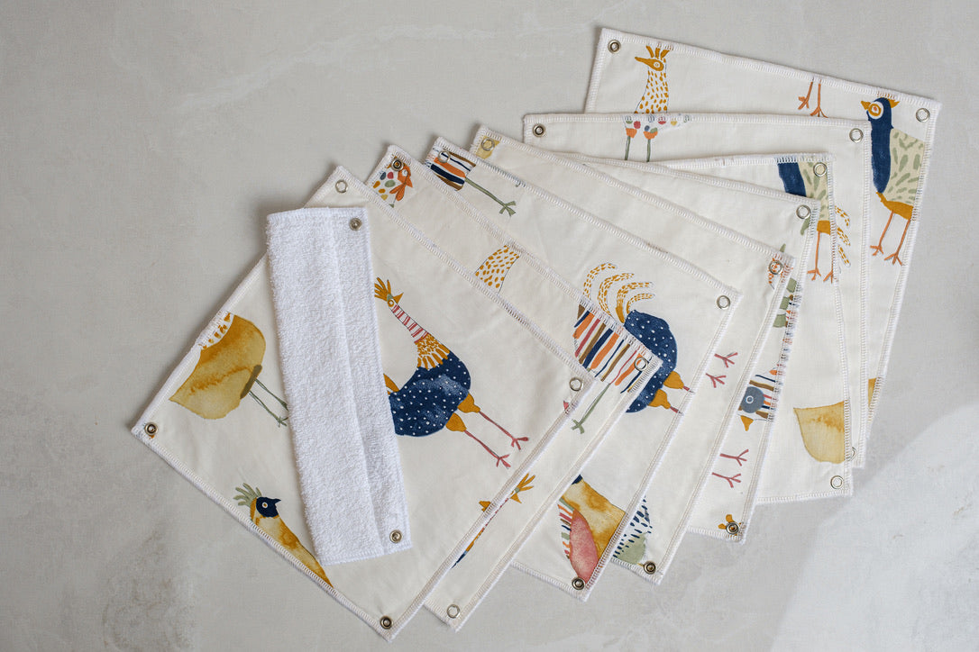 Reusable Kitchen Roll with Snap Fasteners 10 Pack