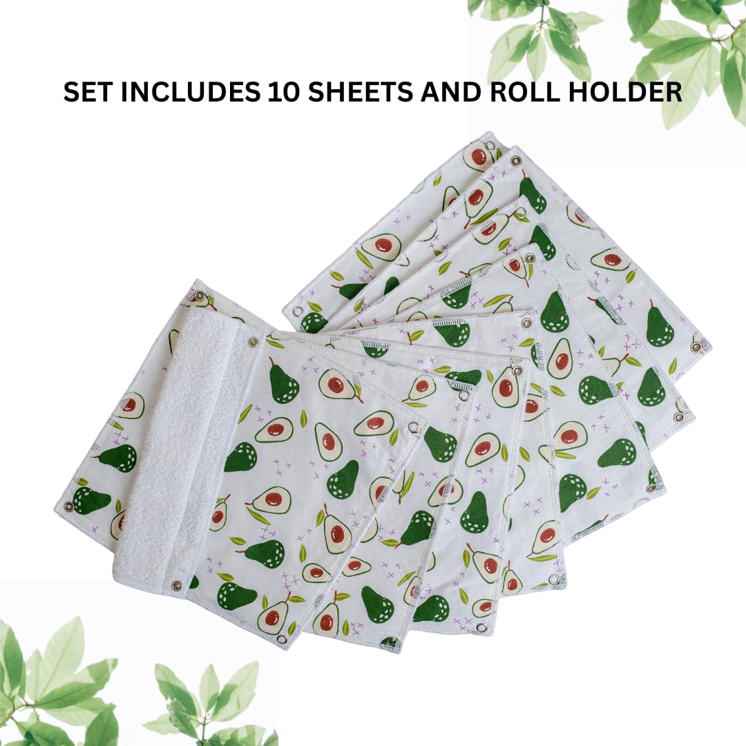 Reusable Kitchen Roll with Snap Fasteners 10 Pack