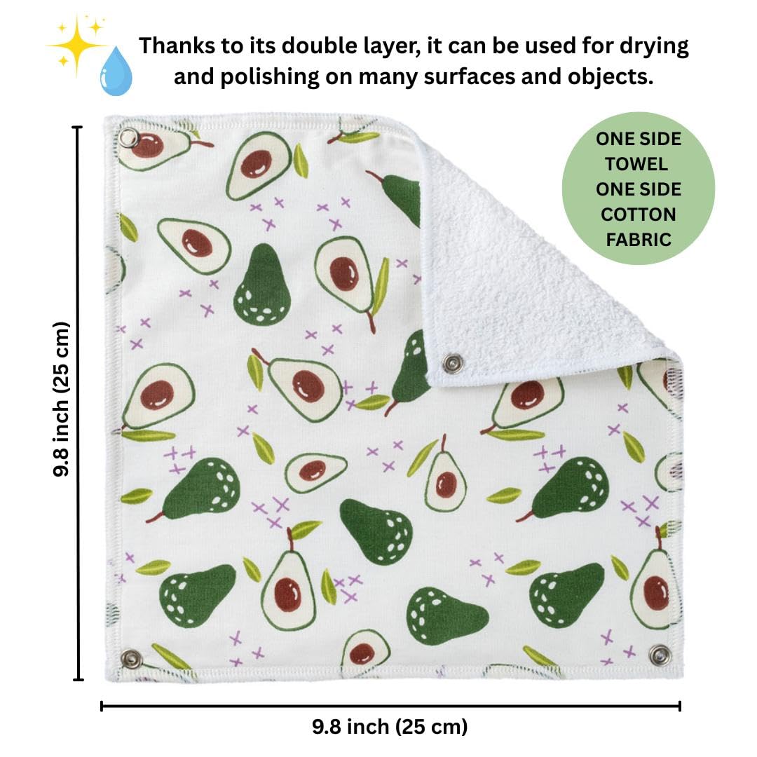 Reusable Kitchen Roll with Snap Fasteners 10 Pack