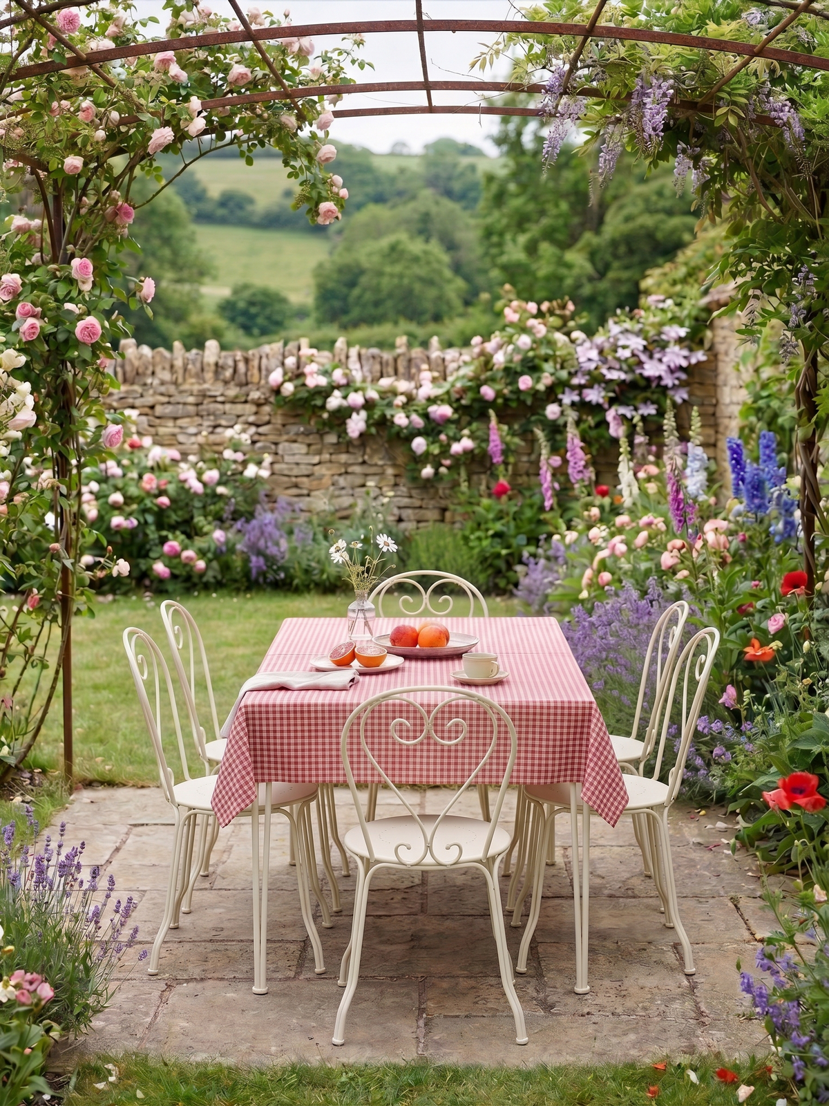 Gingham Check Tablecloth – 170 x 140 cm Cotton Blend