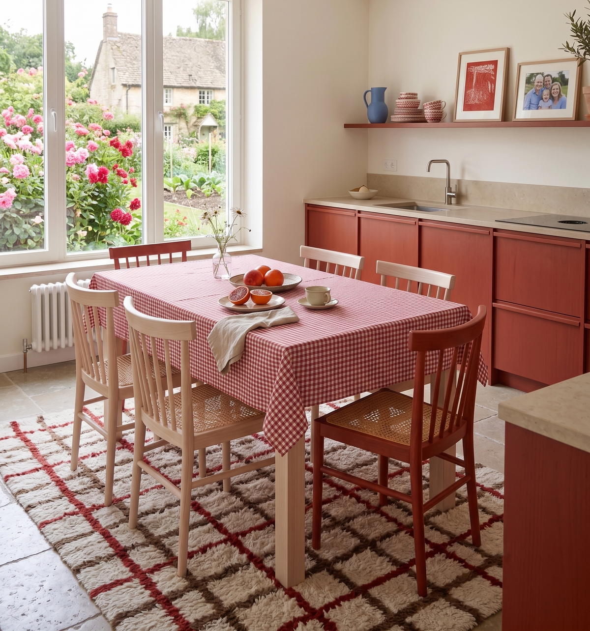 Gingham Check Tablecloth – 170 x 140 cm Cotton Blend