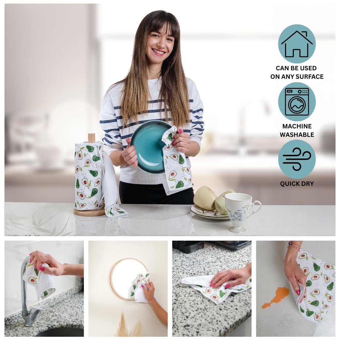 Reusable Kitchen Roll with Snap Fasteners 10 Pack